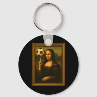 Llavero Mona Lisa Loves Soccer Spinning The Ball On Her Fi