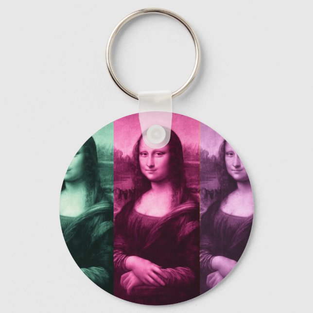 Llavero Mona Lisa Púrpura Rosa Verde (Anverso)