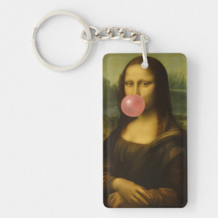 Llavero Mona Lisa Soplando Goma Rosa