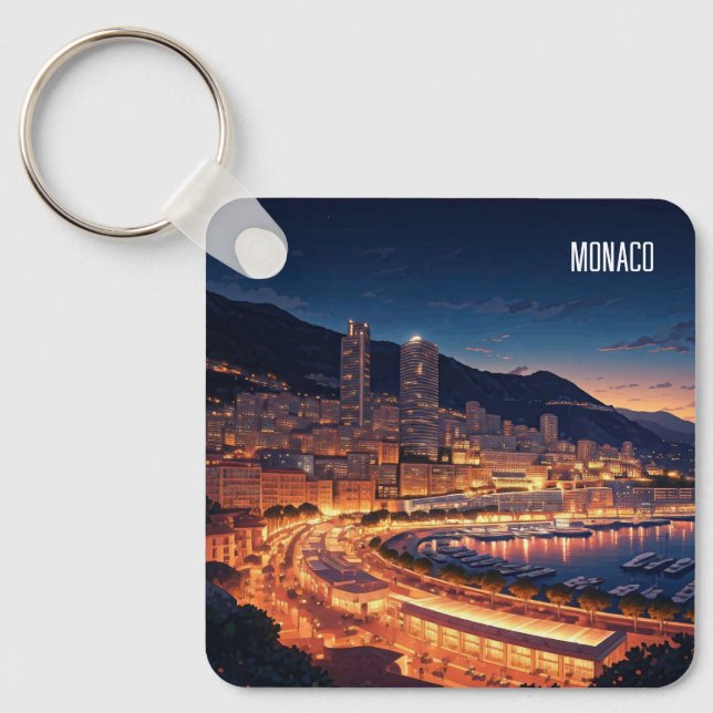 Llavero Mónaco Monte Carlo de noche (Anverso)