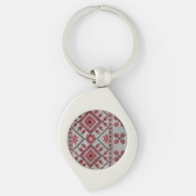 Llavero Monasterio rojo y negro decorativo (Anverso)