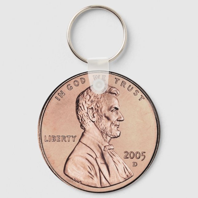 Llavero Moneda de 1 céntimo de moneda de cobre en el monum (Anverso)