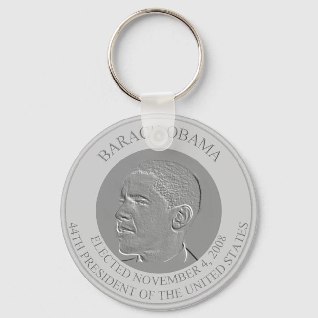 Llavero Moneda de plata del presidente Barack Obama. (Anverso)