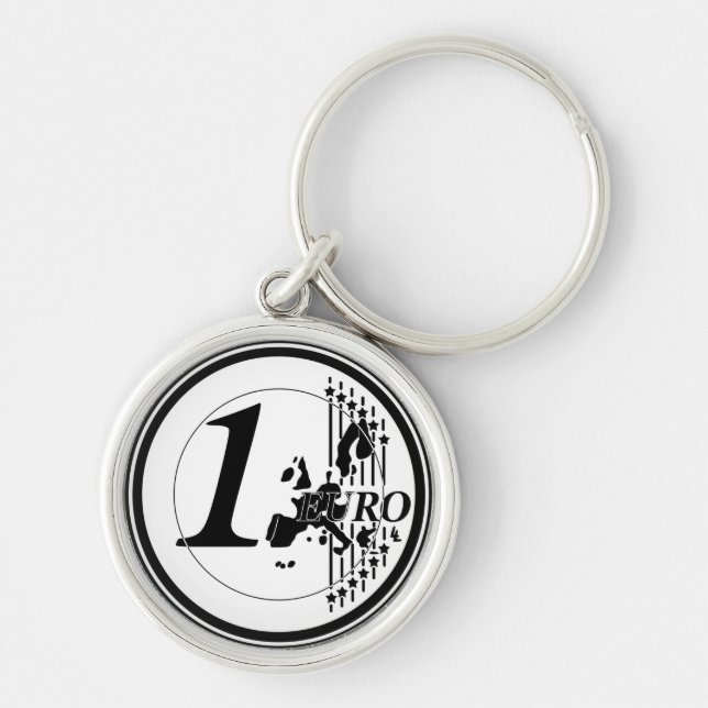 Llavero Moneda de un euro hecha a mano (Frente)