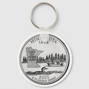 Llavero Moneda de veinticinco centavos del estado de Minne