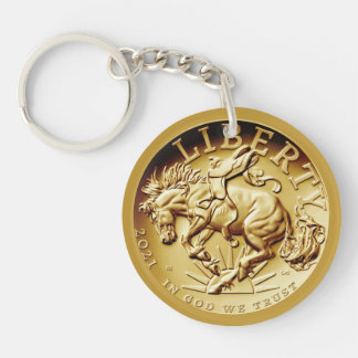 Llavero Moneda del caballo de la libertad 