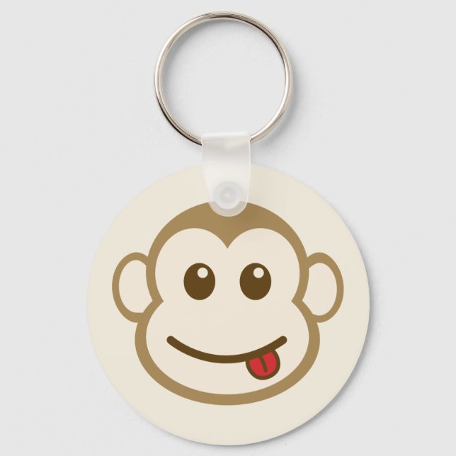 Llavero Monkey Face Vector Art (Anverso)