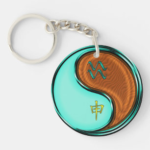 Llavero Mono de Aquarius y Madera