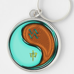 Llavero Mono de Aquarius y Madera