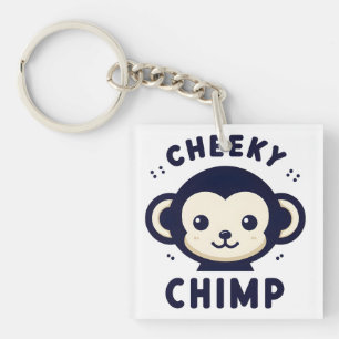 Llavero Mono de minimalismo chimpancé y descarado