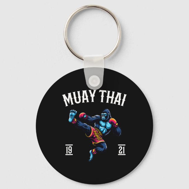 Llavero Mono de Muay Thai - Kickboxing y boxeo tailandés d (Anverso)