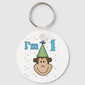 Llavero Mono en Fiesta Gorra camisetas de cumpleaños 1