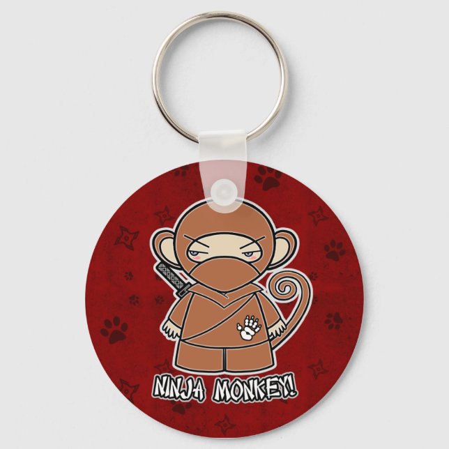 Llavero ¡Mono Ninja! En Red Keychain (Anverso)