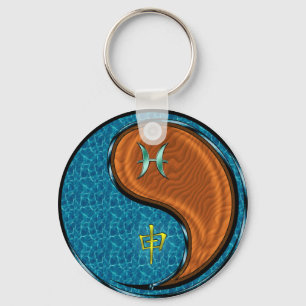 Llavero Mono Pisces y Wood