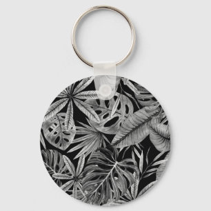 Llavero Monocromo Tropical, Acuarela Sale Textura.