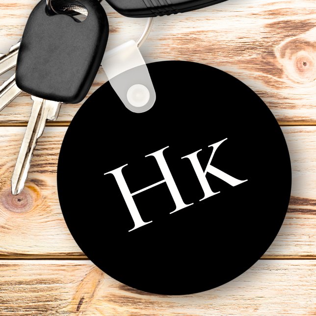 Llavero Monogram Black Elegant Classic Monogrammed Initial (Subido por el creador)