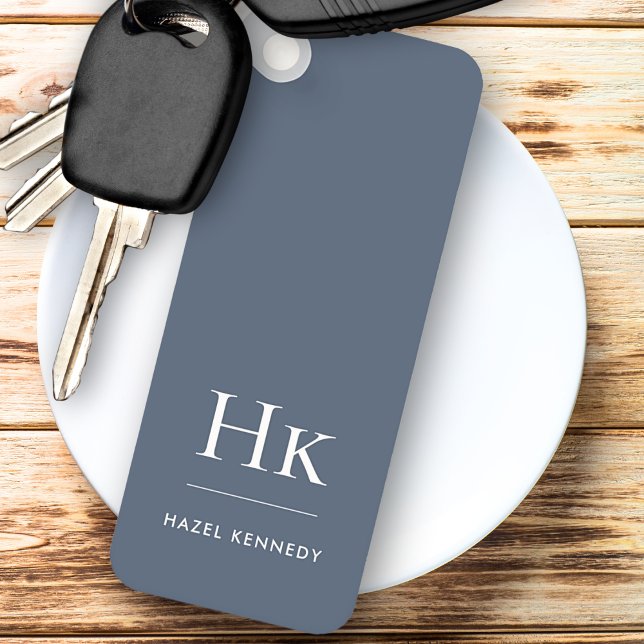 Llavero Monogram Classic Modern Minimalist Navy and White (Subido por el creador)