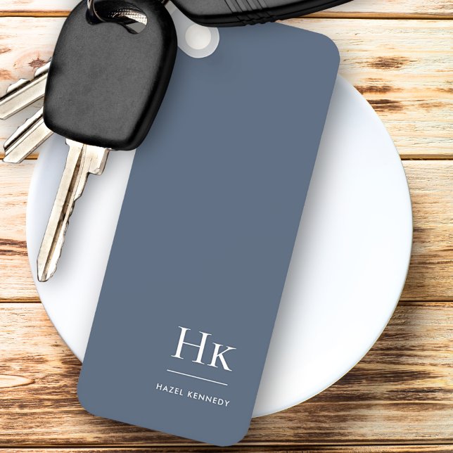 Llavero Monogram Modern Classic Minimalist Navy Blue White (Subido por el creador)