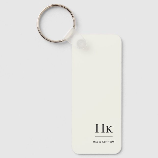Llavero Monogram Modern Minimal Classic Ivory Monogrammed (Anverso)