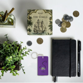 Llavero Monograma acuarela nombre púrpura Keychain acrílic