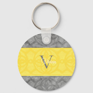 Llavero Monograma amarillo brillante e iluminante