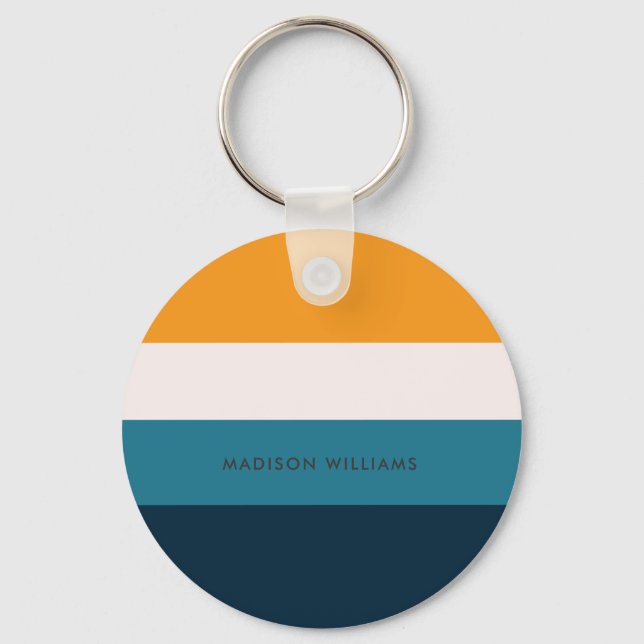 Llavero Monograma Bloque de color Banda horizontal Minimal (Anverso)