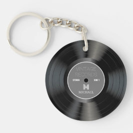 Llavero Monograma clásico de la época de los años 80 | Ret