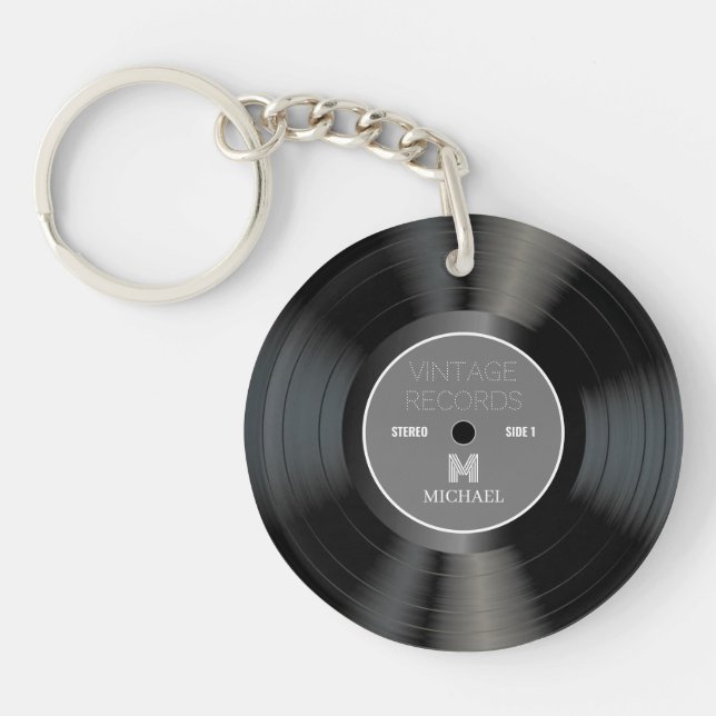 Llavero Monograma clásico de la época de los años 80 | Ret (Frente)