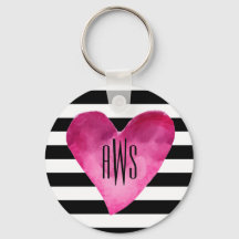 Monograma Corazón de color de agua negro + blanco