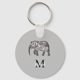 Llavero Monograma Cute Graphics Elephant Personalizado Neg