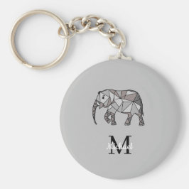 Llavero Monograma Cute Graphics Elephant Personalizado Neg