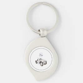 Llavero Monograma Cute Graphics Personalizado Auto Negro