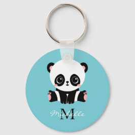 Llavero Monograma Cute Panda Goma de burbuja personalizada
