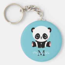 Llavero Monograma Cute Panda Goma de burbuja personalizada