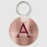 Monograma de acero inoxidable de color rosa rosa d