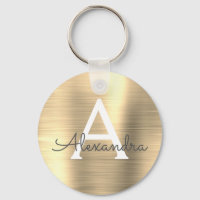 Monograma de acero inoxidable Gold Faux de lujo