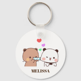 Llavero Monograma de amor para el oso del panda
