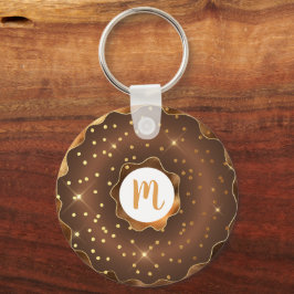 Llavero Monograma de anillos de chocolate con purpurina do
