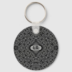 Llavero Monograma de caleidoscopio floral