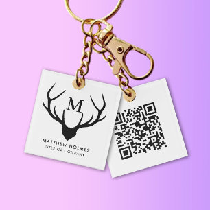 Llavero Monograma de código QR moderno Escaneo mi profesio