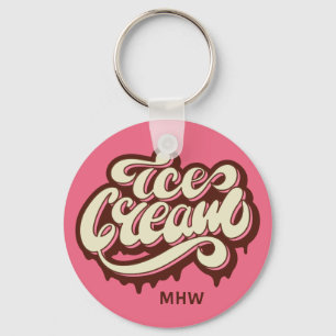 Llavero Monograma de crema de hielo y cadenas de clave de 