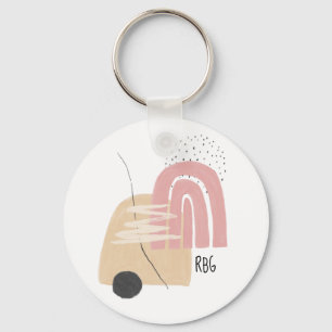 Llavero Monograma de diseño moderno de patrón geométrico