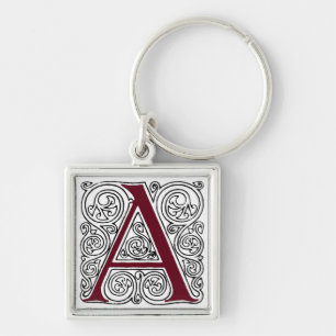 Llavero Monograma De Escarlata "A" Con Swirls - Keychain