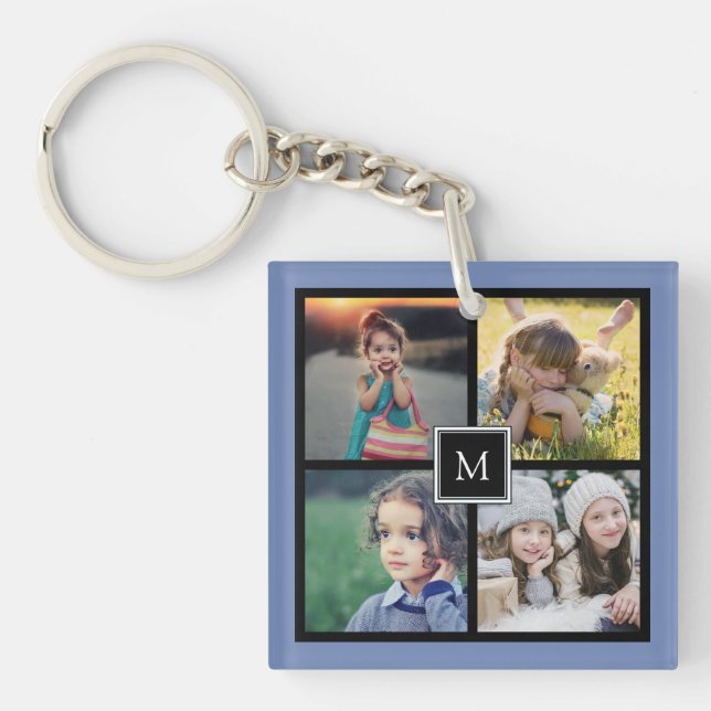 Llavero Monograma de fotografía de personalizado familiar  (Frente)