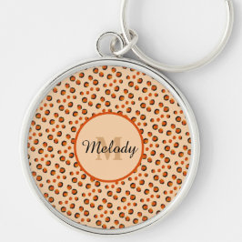 Llavero Monograma de impresión de animales Pastel y Oro