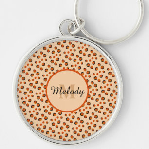 Llavero Monograma de impresión de animales Pastel y Oro