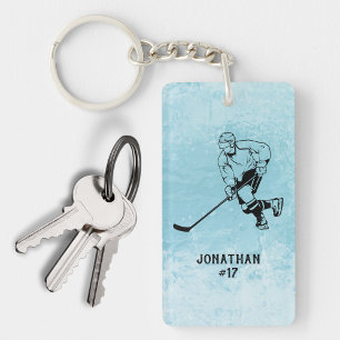 Llavero Monograma de jugador de equipo de hockey sobre hie