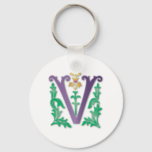 Llavero Monograma de la letra V