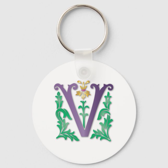 Llavero Monograma de la letra V (Anverso)