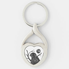 Llavero Monograma de la luna llena del halcón